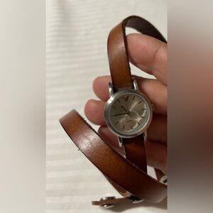 American Eagle Outfitters Tan Leather Wrap Watch